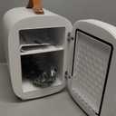 Hansburg Mini Fridge for Bedroom Mirror Skincare Cooler & Warmer Portable Small Refrigerator 4 Liter/6 can with 12v AC/DC/USB Option for Food, Drinks, Makeup, Dorm, Office and Car