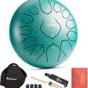 Steel Tongue Drum-13 Note 12 Inch Percussion Instrument Lotus Hand Pan Drum C key with Drum Mallets Carry Bag