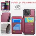 Vinich for iPhone 13 Wallet Case with Card Holder, RFID Blocking Credit Slots Kickstand Shockproof Phone Cover Fit for iPhone 13 6.1" Wine Red