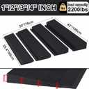 4 Piece Modular Rubber Threshold Ramp 1 to 4 Inch Rise Adjustable Doorway Ramp with Non Slip Grooved Surface for Wheelchair Scooter Cart Garage Entry Indoor Outdoor Use, 8000lbs