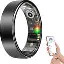 Smart Health Ring for Women Men Fitness Tracker with Heart Rate, Blood Oxygen, Sleep Monitoring, Step Counting, 5ATM Waterproof for iOS and Android, No APP Fee, Black 7