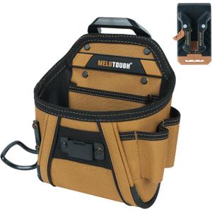 MELOTOUGH Electrician Tool Belt Pouches with Belt Clip Utility Tool Organizer Pouch with Hammer Holder for Electrician,Carpenter,Construction,Technician