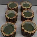 6 Set Wooden Vase for Centerpieces Wedding Flower Table Centerpieces Decor Rustic Bark Stump Bucket Farmhouse Wood Planter Pot for Woodland Party Window Home (Flower Foam,Medium)