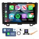 Android Car Stereo for Honda CRV 2007-2011 with Wireless Carplay/Android Auto with WiFi GPS Navigation, 9" Touchscreen Bluetooth Car Radio Support USB FM/RDS Backup Camera Steering Wheel Control
