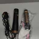 Round Hair Blow Dryer Brush - 1.2 Inch Ceramic Barrel Hair Dryer Brush for Short/Middle Hair, One Step Drying, Volumizing, Straightening and Styling, Negative Ionic Dryer Brush (Black-Golden, 1.2)