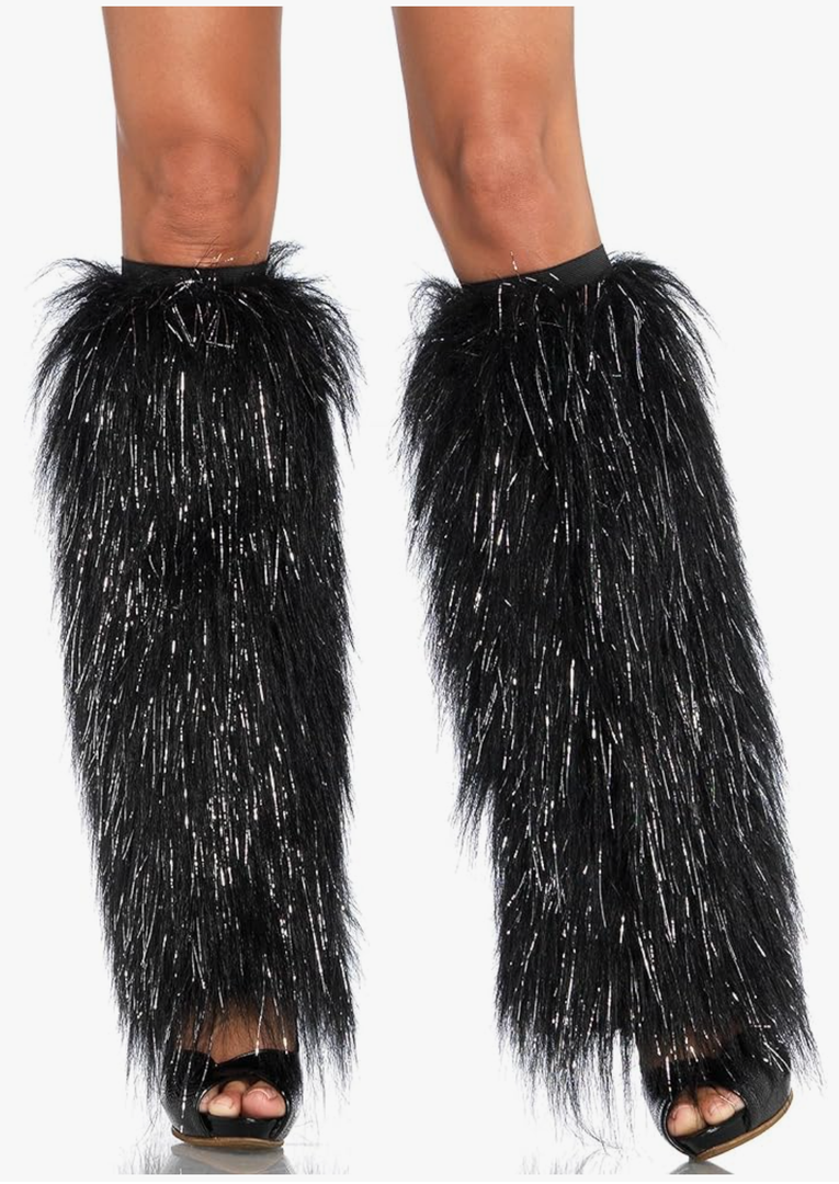 Leg Avenue Women's Kira Furry Leg Warmers For Women Rave Accessories, Size O/S