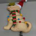 Percozzi Labrador Dog Christmas Tree Topper with Glitter Star,Lights, Scarf Xmas Tree Ornament Puppy Winter Holidays Home Decoration Wreath Attachment Doggie Lover Gift Ideas