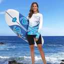 TOIUUI Women Rash Guard Long Sleeve UPF 50+ UV Protection Quick Dry Water and Cooling Sun Swim Shirts QYY24025 Ocean Wave XXL