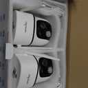 wansview Security Cameras Wireless Outdoor-2K Dual Lens Home Security Cameras, 360 View, Solar Panel Battery Powered, Color Night Vision, PIR Sensor, IP65 Waterproof, Work with Alexa, B7 2P White