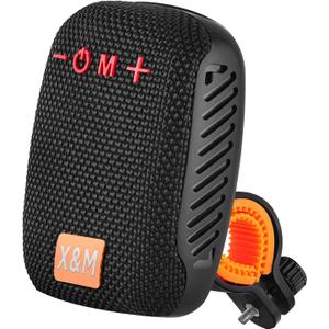 Portable Bluetooth for Bike, IPX5 Waterproof Wireless Traveling Bicycle Speakers, Integrated Design Bicycle Speaker with Loud Sound for Riding, TWS Mini Outdoor Speaker, Black