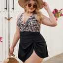 Blooming Jelly Women Plus Size Swim Dress Swimsuit One Piece Tummy Control Bathing Suit Swimsuit 2026 3XL, Leopard