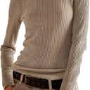Jar of Love Long Sleeve Shirts for Women Waffle Knit Tops Crew Neck Thermal Shirts Fall Outfits Fahsion Clothes