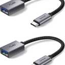 Syntech USB C to USB Adapter, 2 Pack USB C to USB3 Adapter,Thunderbolt 3 to USB Female Adapter OTG Cable Compatible with iPhone 16/15 Pro Max, iPad Air 2020, MacBook Pro, Air and More Space Gray