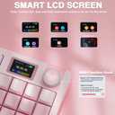 AULA S98 Pro Wireless Mechanical Keyboard with Screen & Knob,2.4GHz/USB-C/BT5.0 Hot Swappable Pink Creamy Keyboard,Pre-lubed Linear Switches,Side Printed PBT Keycaps,RGB Backlit Gaming Keyboards