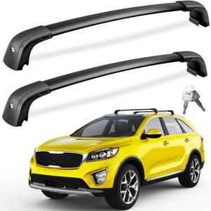 FengYu Lockable Roof Rack Cross Bars 300lb Compatible with KIA Sorento 2016 2017 2018 2019 2020 with Flush Side Rails, Heavy Duty Aluminum Roof Rails Crossbars Cargo Bars Black Carrier Luggage