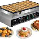 50PCS Mini Pancake Maker, 110V 1900W Commercial 1.8 In Mini Dutch Pancake Maker Machine, Nonstick,stainless steel, Commercial Dutch Poffertjes Grill for Home Kitchen & Restaurant.