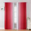 MIUCO Blackout Curtains & Drapes for Bedroom Living Room 84 Inches Long Red and White Room Darkening Ombre Curtains Rod Pocket & Back Tab Curtains Thermal Insulated Light Blocking 2 Panels Set