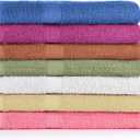 CrystalTowels 7-Pack: 27" x 52" 100% Cotton Extra-Absorbent Bath Towels (Brights)