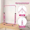 Foldable Gymnastics Bar, 5-Height Adjustable Gymnastic Bars for Kids at Home,Robust & Stable for Indoor/Outdoor Using,Weight Limit 140LBS