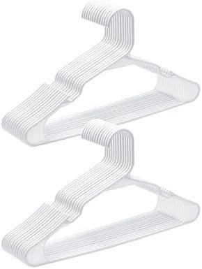 Cozymood Plastic Notched Hangers 20 Pack, Space Saving Tubular Clothes Hangers White, Slim Non-Slip Heavy Duty Plastic Hanger for Everyday Use, Standard Closet Hanger for Shirts, Coats, Dress, Skirts