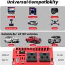 OLTEANP 1000 Watt Power Inverter 12V DC to 110V/120V AC Car Inverter with LCD Screen Display, 2 AC Outlets, 36W Type-C Port, 5V/3A USB Port, Car Power Converter for Truck, Home, Vehicles, Laptop, Trip