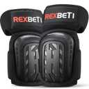 REXBETI Knee Pads for Work, Construction Knee Pads for Men, Heavy Duty Comfortable Anti-slip Foam Gel Knee Pads for Gardening Flooring and Cleaning, Strong Stretchable Straps, Black