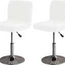 LightInTheBox Bar Stool Cover Square Swivel Bar Chair Seat Velvet Bar Stool Protector Cover for Counter Height Medium Low Back Chairs (2 Pack) (White)