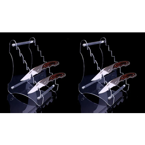 2 Sets Eight Layers Heavy Duty acrylic Knife Display Stands,Pocket Knives Easel Holder,Hunting Survival Knife Rack