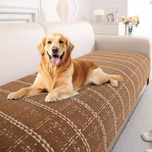 Waterproof Couch Cover for Dogs Washable,Chenille Pet Couch Covers for Sofa,Non-Slip Couch Covers for 3 Cushion Couch Sofa Pet Friendly (Brown, 36x74（1pc）)