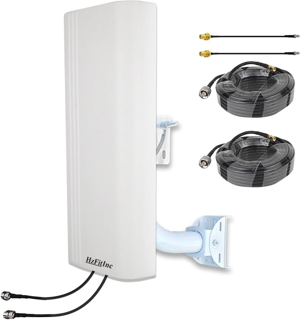 2x2 MIMO Panel Antenna Kit for 4G LTE 5G Compatible with Modem Cellular Router Gateway Hotspot T-Mobile Home Internet | High Gain Directional Antenna with 32ft RF240 SMA Cable, TS9 Adapters
