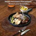 ADRIMER Placemats, Heat Resistant Oval Placemats Set of 12 Washable 12 x 17 Inch, Waterproof Table Mats, Wipeable Pu Place Mats for Kitchen, Dining Room, Brown, 12Pcs, 12" x 17"