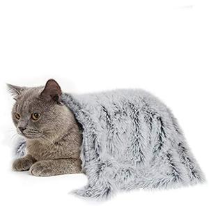 PJYuCien Fluffy Fleece Calming Pet Throw Blanket, Super Soft and Warm for Indoor Cats and Dogs, Small 16 * 24", Machine Washable, Grey Puppy Bed