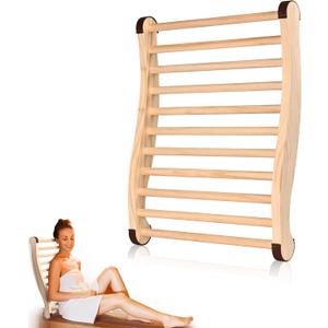 Upgraded Sauna Backrest, Sauna Accessories, S-Shaped Design with Backrest Sauna Chair, with Non-Slip Pads, Ergonomic Design, Suitable for Infrared Sauna Backrest and Barrel Sauna Backrest