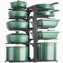 ORDORA 10-Tier Pots and Pans Organizer under Cabinet, Kitchen Cabinet Organizers and Storage, Heavy Duty Pots and Pan Storage Rack Organizer inside Cabinet, Adjustable