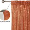 Sugargirl Orange Sequin Backdrop Curtain 2 Panels 2FTx8FT Glitter Orange Background Drapes Sparkle Photography Backdrop for Party Wedding Birthday Wall Decoration