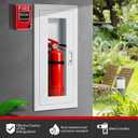 Semi Recessed Fire Extinguisher Cabinet for 5-12 pounds Extinguisher, White Baked Enamel Steel Fire Extinguisher Mount with Lock for Indoor Outdoor, Wall Cabinet with Full Clear Acrylic Door, 25.2"H X 11.8W X 6.7"D
