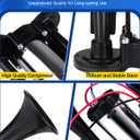 Upgraded 12V 600DB Air Horn Dual Trumpets, Super Loud Truck Train Horns Kit with Air Compressor for Any 12V SUV Motorcycle Trucks Pickup Lorries Trains Cars Boats