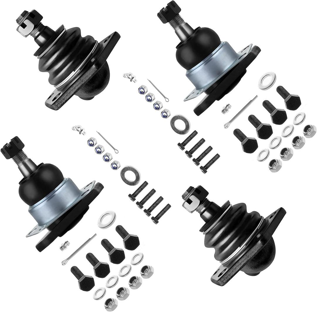 SCITOO 4pcs Front Suspension Kit Lower Upper Ball Joint Fit 1997-2005 For Chevy Blazer 4WD 1997-2004 For Chevy S10 4WD (2004: All Model) For GMC Jimmy 4WD
