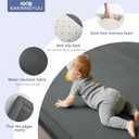 2Inch Extra Thick Baby Play Mat for Floor, 59"x79" Padded Playmat, Gray Elasti-Foam Mat with Non-Slip Base, Water Repellent Coral Velvet, Non-Toxic for Toddlers Kids Crawling, Playpen, Tummy Time, 79" X 59" X 2"