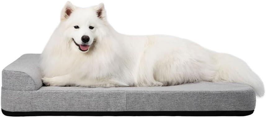 Diggs Bolstr Orthopedic Memory Foam Dog Crate Bed, Headrest, Large