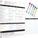 Magnetic Calendar for Refrigerator  17"x10.5" & 17"x7" + 8"x10" Monthly Fridge Calendar Magnet - Monday Start | Dry Erase Whiteboard Family Planner & Schedule Board | Include 5 Markers & Eraser