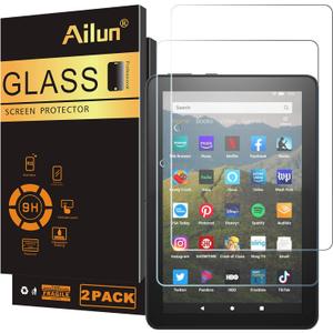 Ailun Screen Protector for Amazon Kindle Fire HD 8/8 Plus/Kids [8 inch] 2022&2020 Released - 0.33mm Tempered Glass, Ultra Clear, Anti-Scratch, Case Friendly