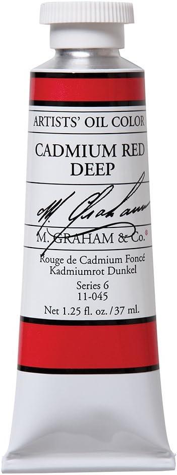 M. Graham Artist Oil Paint Cadmium Red Deep 1.25oz/37ml Tube