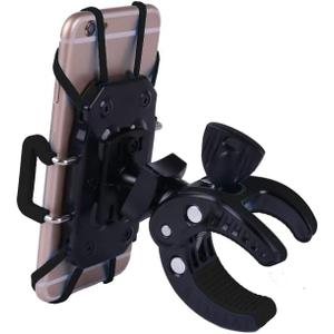 XYZ Supplies Cell Phone Mount/Holder for Boat, Motorcycle/Bike Handlebars, Microphone, Music, or Drum Stand, iPhone, Samsung, Smart Phone, (Black)