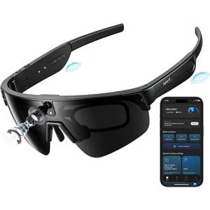 CHOVE 4K Camera Glasses, AI Smart Sports Recording Sunglasses, HD Video & Photo, Electronic Image Stabilization, Live Translation, AI Voice Assistant, IP66 Waterproof for Cycling Hiking