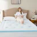 Hansleep Memory Foam Mattress Pad Topper King, King Size Mattress Topper Viscose Derived from Bamboo, King Foam Bed Mattress Pad Cover for Back Pain Relief, 78" x 80", White