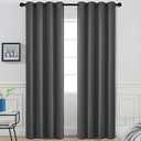 Yakamok 84 Inch Long Blackout Curtains for Bedroom, Thermal Insulated Room Darkening Curtains, Light Blocking Blackout Drapes for Living Room- 2 Panels,52x84 Inch, Charcoal Grey