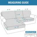H.VERSAILTEX 2025 New Sectional Couch Covers 6 Pieces Stretch Sofa Covers for Sectional Sofa Set Separate L Shaped Couch Cover for Both Left/Right Couch (Seat and Back: 1 Chaise + 2 Sofa, Ivory)