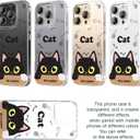 Compatible with iPhone 16 Pro Max 6.9 Case Cute-Black Cat Shockproof Funny Clear Phone Cover for Girls Cat Lovers