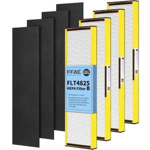 FLT4825 Filter B HEPA Pure Replacement Compatible with GermGuardian AC4825, AC4825E, AC4300, AC4800, AC4900, AC4850 Air Purifier, 4 Pack